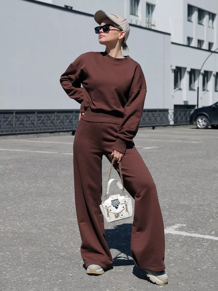 Damen Trendiger Freizeitanzug mit weitem Schnitt und bequemer Passform Drune