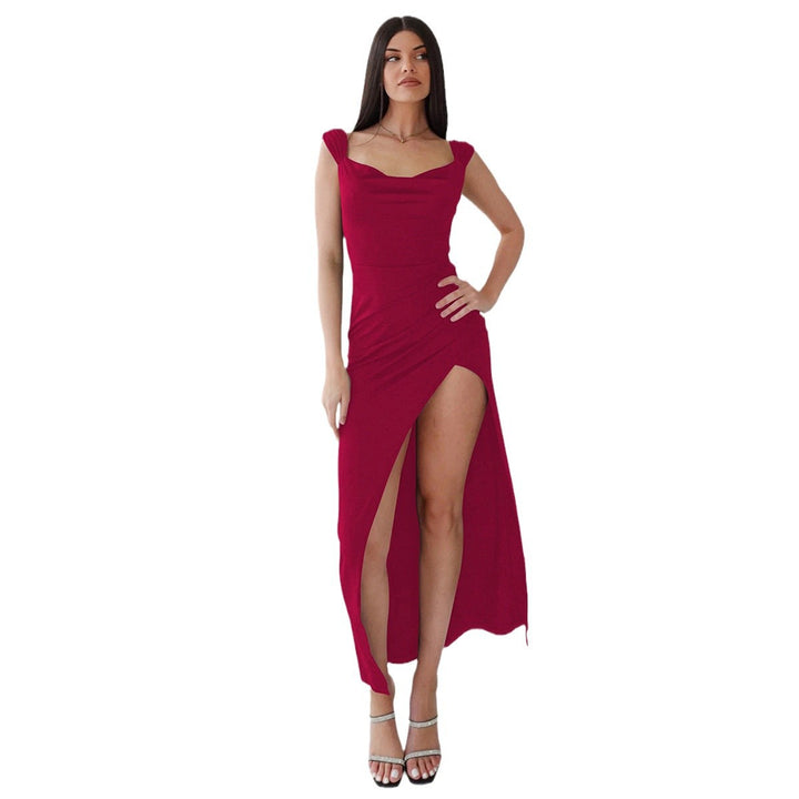 Damen Elegantes, figurbetontes Abendkleid mit seitlichem Schlitz Drune