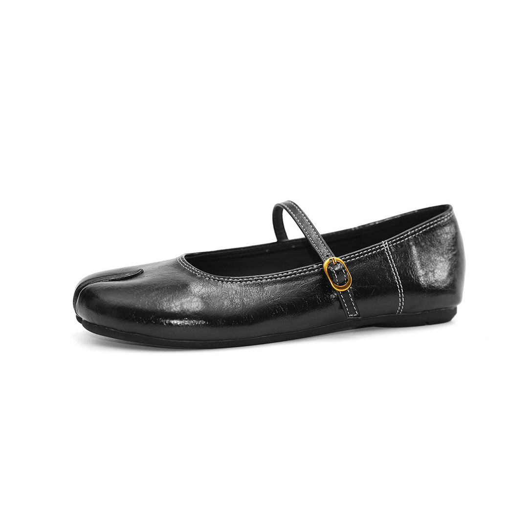Damen Ballerinas mit schimmerndem Effekt und elegantem Riemen Drune