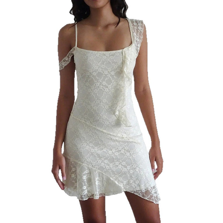 Damen Spitzenkleid mit asymmetrischem Schnitt Drune