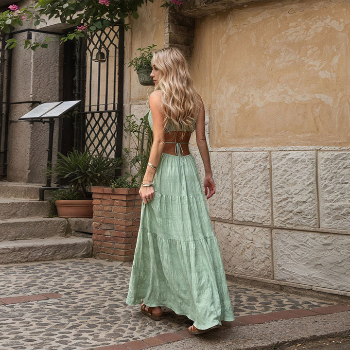 Damen Maxikleid mit raffinierten Cut-Outs und elegantem Wickeldesign Drune