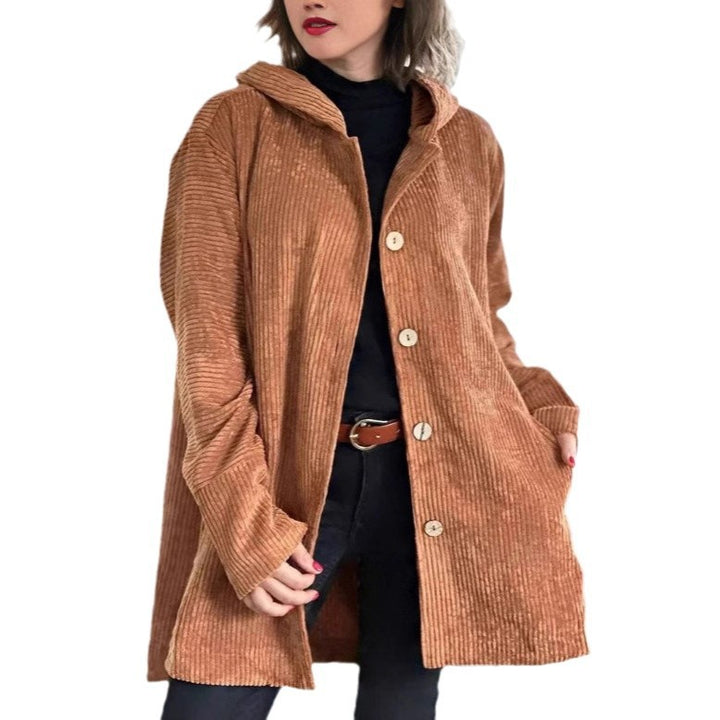 Damen Winterjacke mit hohem Kragen und Knopfverschluss