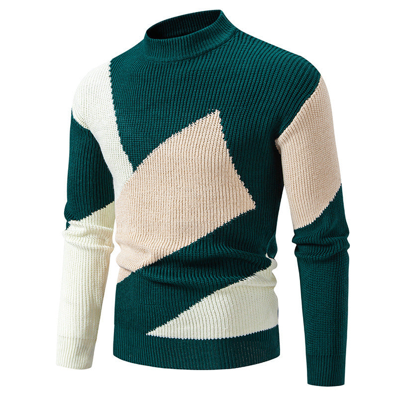 Herren modischer Rollkragenpullover mit modernem Grafikdesign Drune