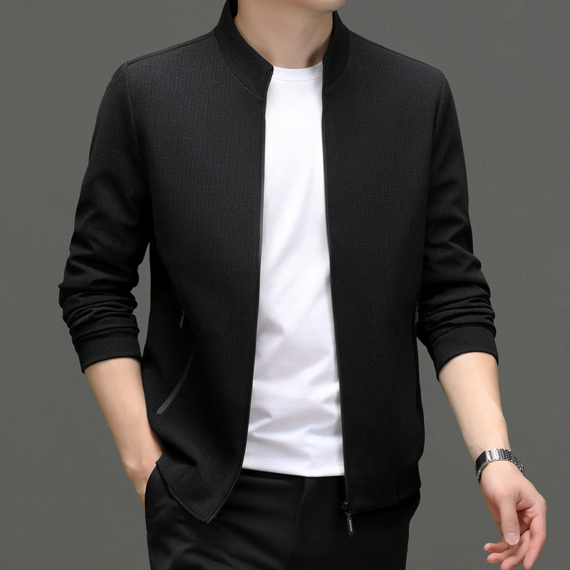 Herren lässige Hybridjacke mit praktischem Stehkragen und funktionalen Reißverschlusstaschen Drune