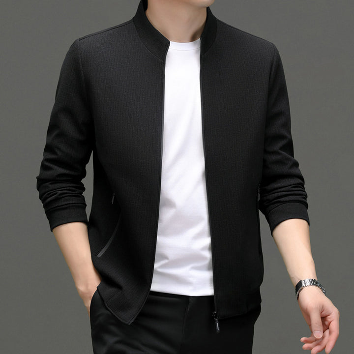 Herren lässige Hybridjacke mit praktischem Stehkragen und funktionalen Reißverschlusstaschen Drune