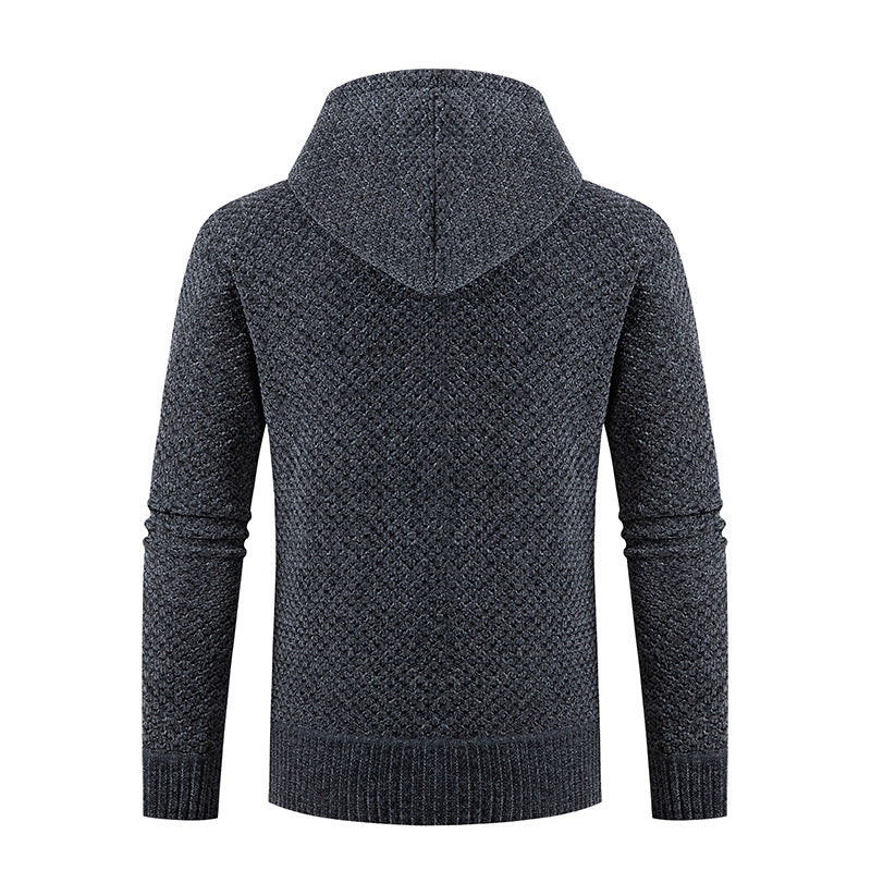 Herren nan gesteppte Kapuzenjacke mit wattierter Front, Strickärmeln und Teddyfutter Drune