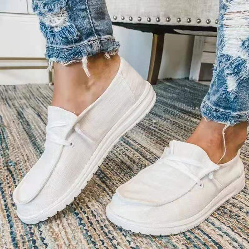 Damen bequeme Slip-On Sneakers mit atmungsaktivem Obermaterial und flexibler Sohle Drune