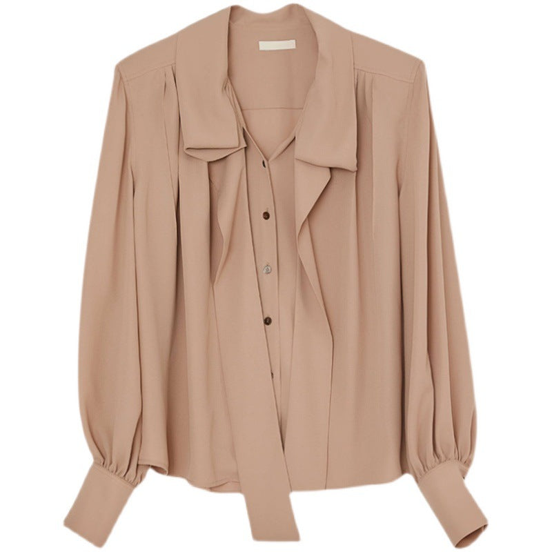 Damen elegante Bluse mit Bindegürtel Drune