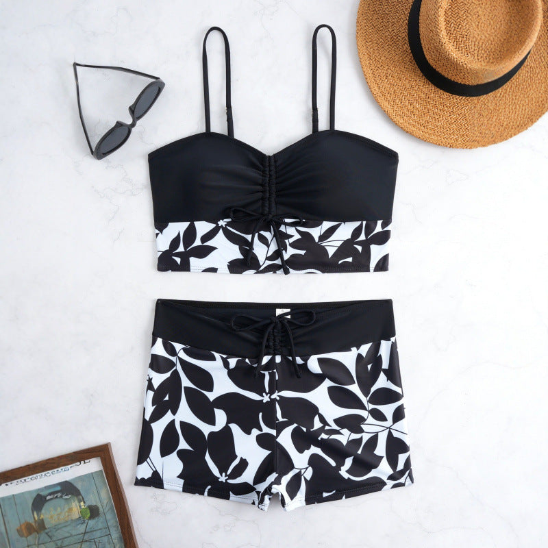 Damen modisches Crop-Top mit hochgeschnittenen Shorts Drune