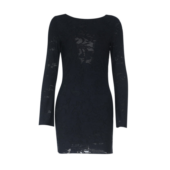 Damen Spitzen Minikleid mit tiefem Rückenausschnitt und raffinierten Ärmeln Drune