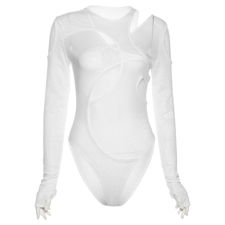 Damen Body mit asymmetrischem Schnitt und langem Arm Drune