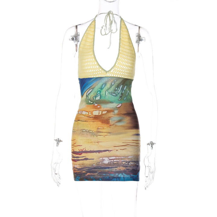 Damen Sommerkleid mit kunstvollem Farbverlauf und raffinierten Häkel-Details Drune
