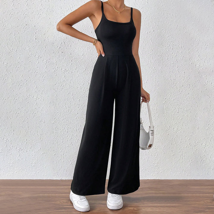 Damen legerer Jumpsuit mit schmalen Spaghetti-Trägern und fließendem Schnitt Drune