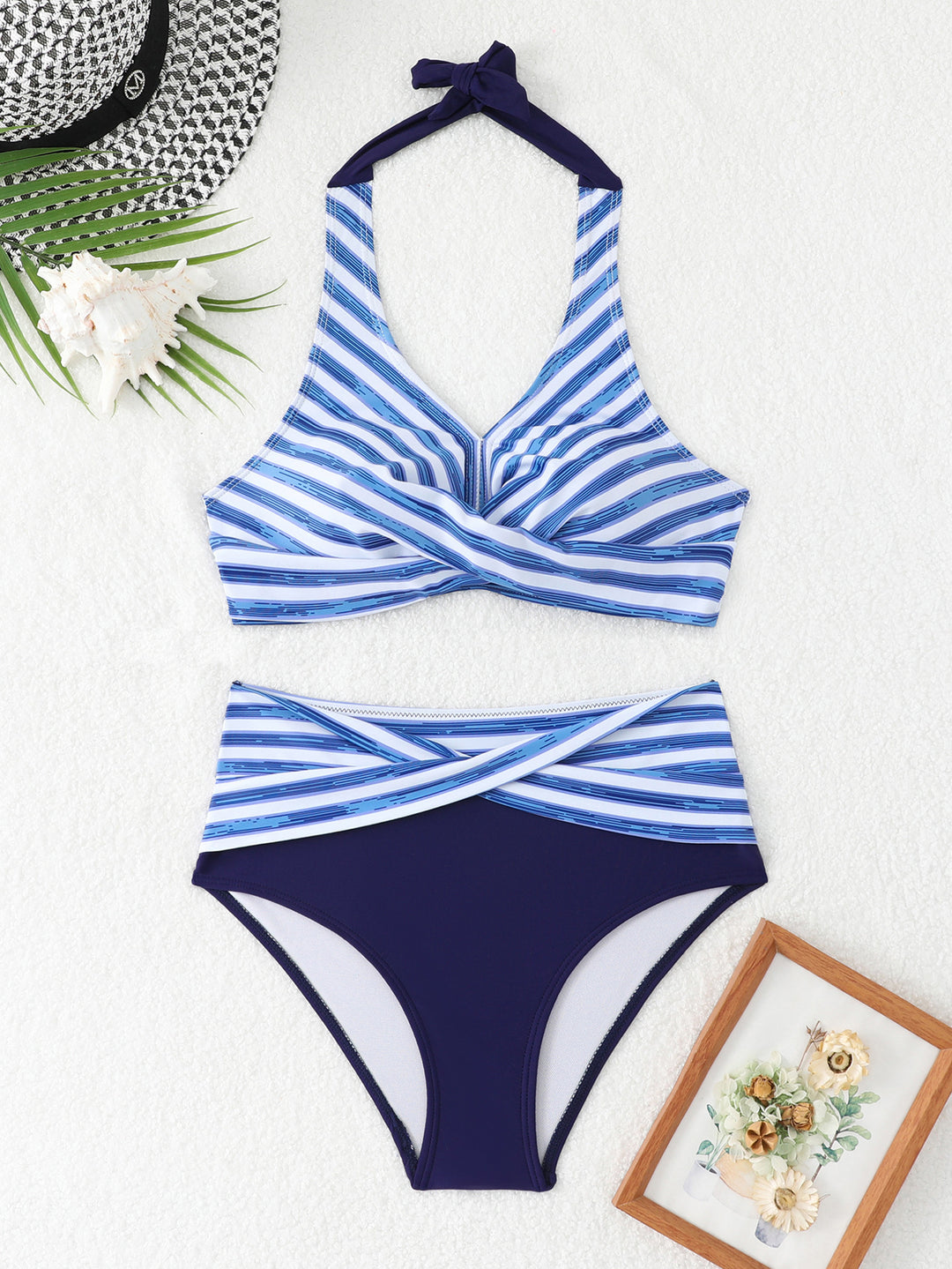 Damen Sportliches Bikini-Set mit hochgeschnittenem Bund Drune