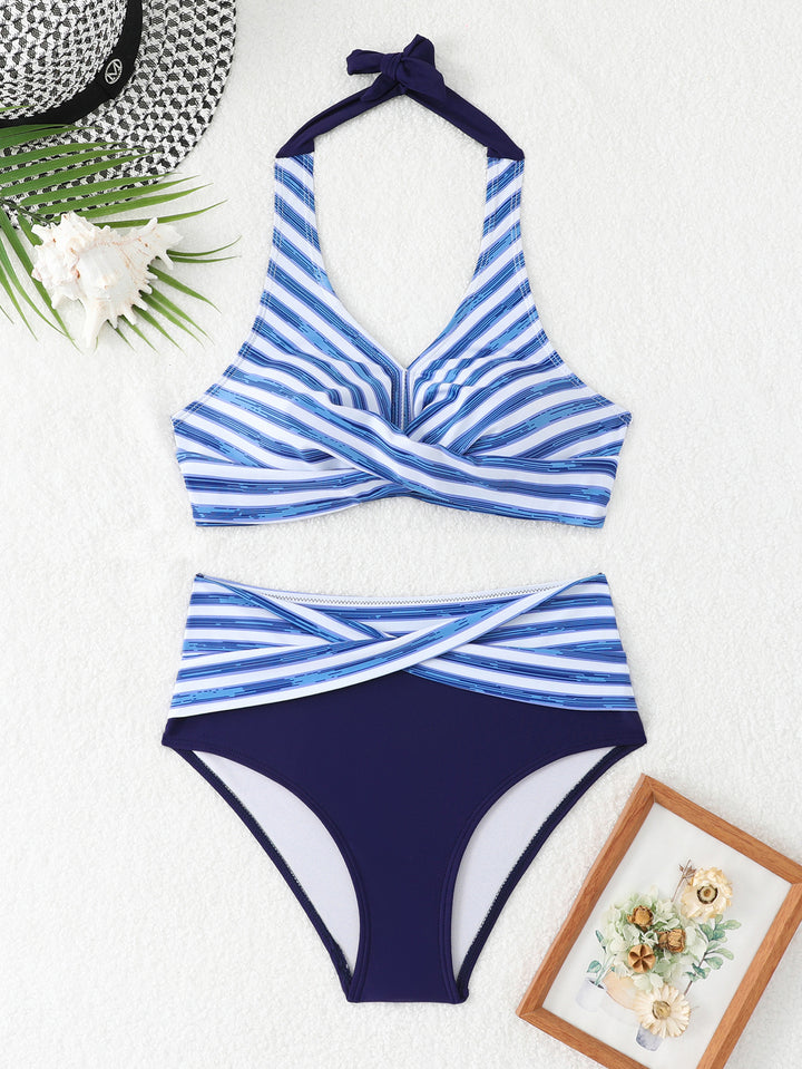 Damen Sportliches Bikini-Set mit hochgeschnittenem Bund Drune