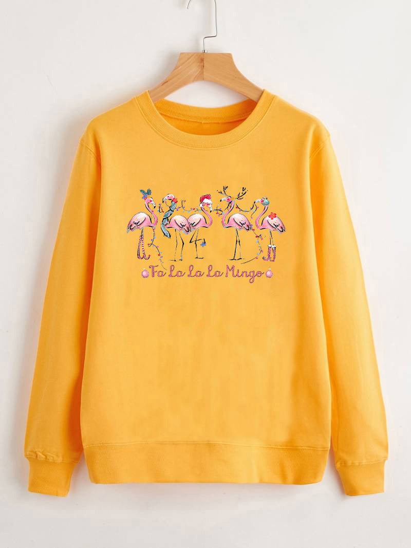 Damen Sweatshirt mit originellem Flamingo-Motiv und lässigem Schnitt Drune
