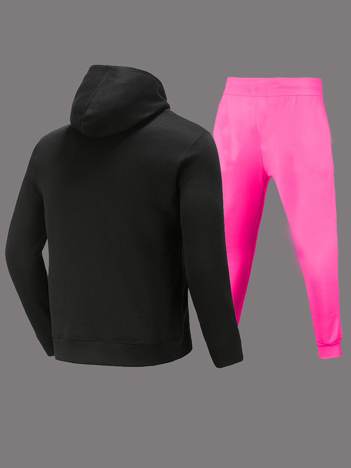 Damen Sportliches Hoodie- und Jogginghose-Set mit kreativem Grafikdruck und auffälligem Design Drune