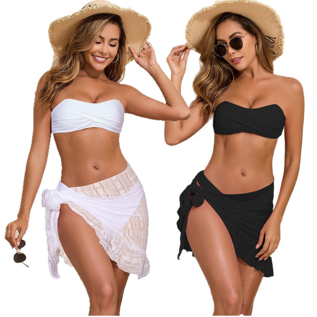 Damen Bandeau-Bikini mit eleganter Wickel-Rock Drune