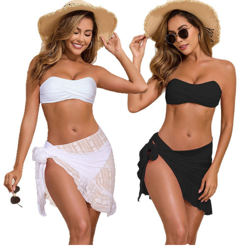 Damen Bandeau-Bikini mit eleganter Wickel-Rock Drune
