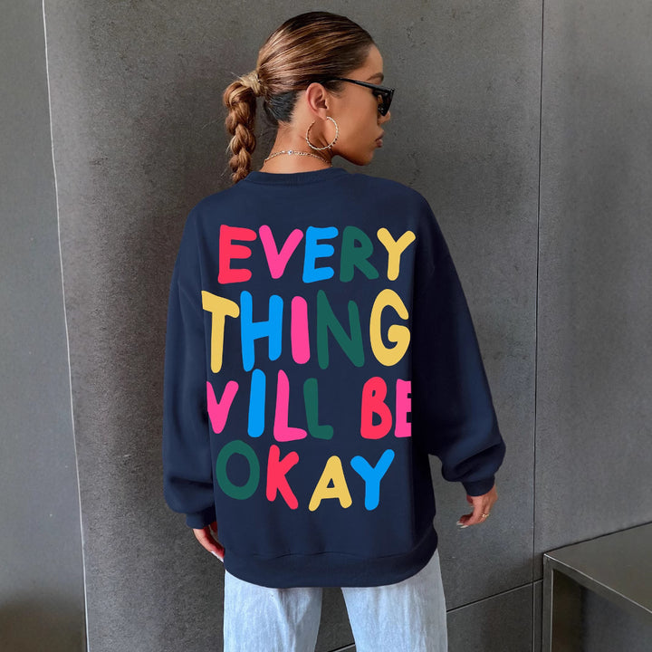 Damen Sweatshirt mit buntem Schriftzug Drune