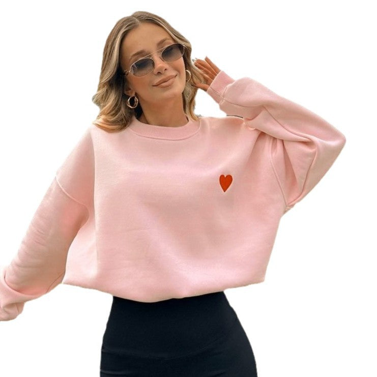 Damen Sweatshirt mit Herz-Detail Drune