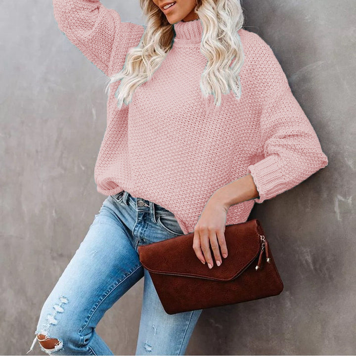 Damen Grobstrickpullover mit Rollkragen und lässigem Schnitt Drune
