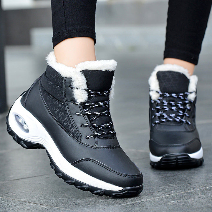Damen Winterboots mit modischem Kunstfellkragen und rutschfester Sohle Drune