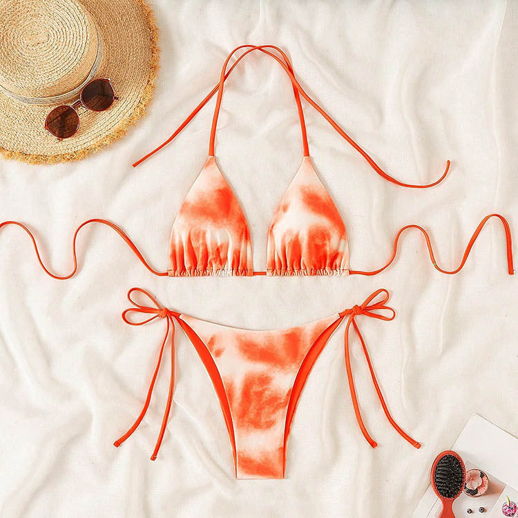 Damen Triangel-Bikini-Set mit verstellbaren Bindebändern Drune