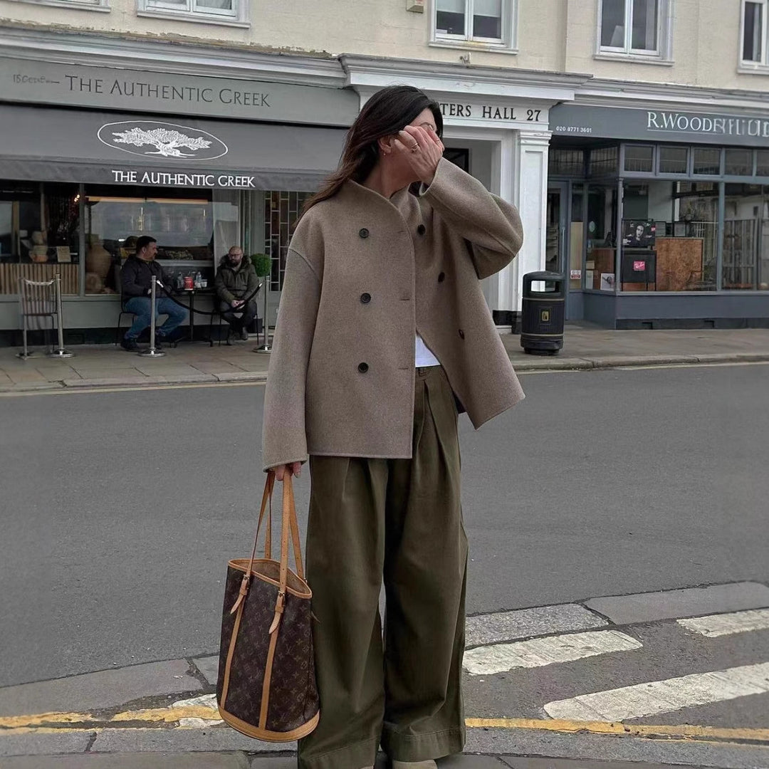 Damen elegante wollene Überjacke Drune