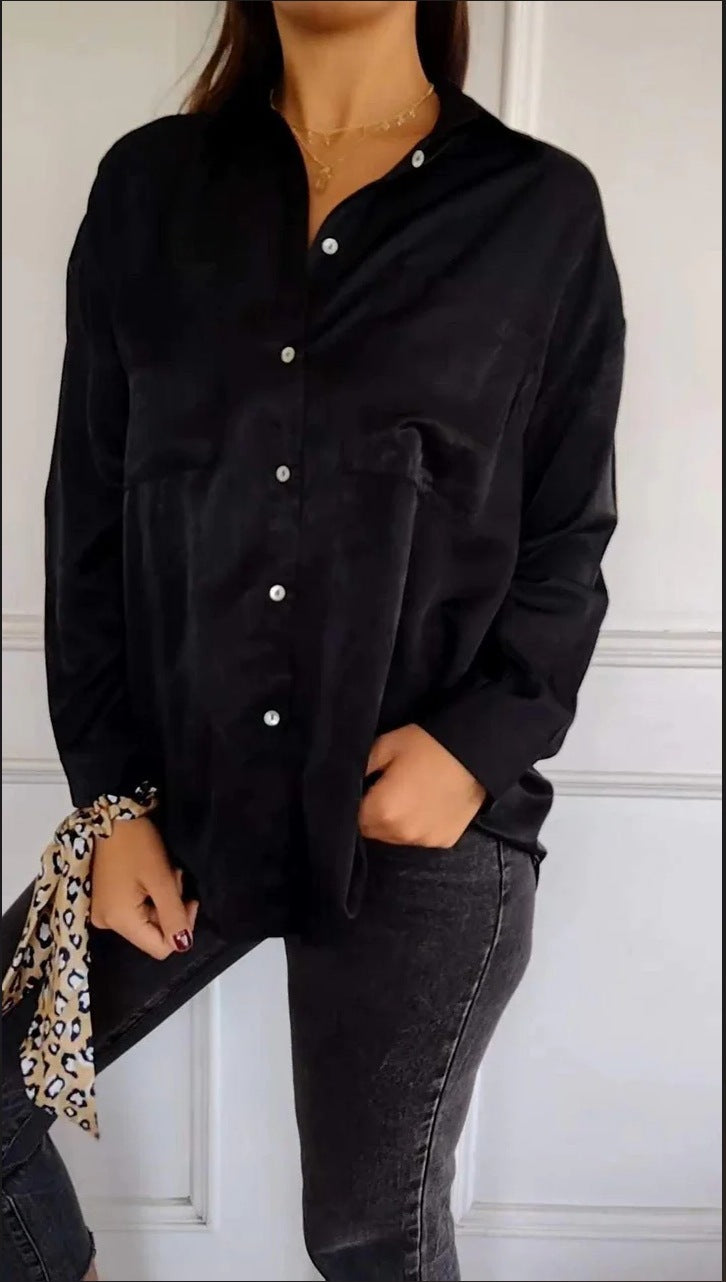 Damen Elegante Bluse mit Knopfleiste und feinen Details Drune