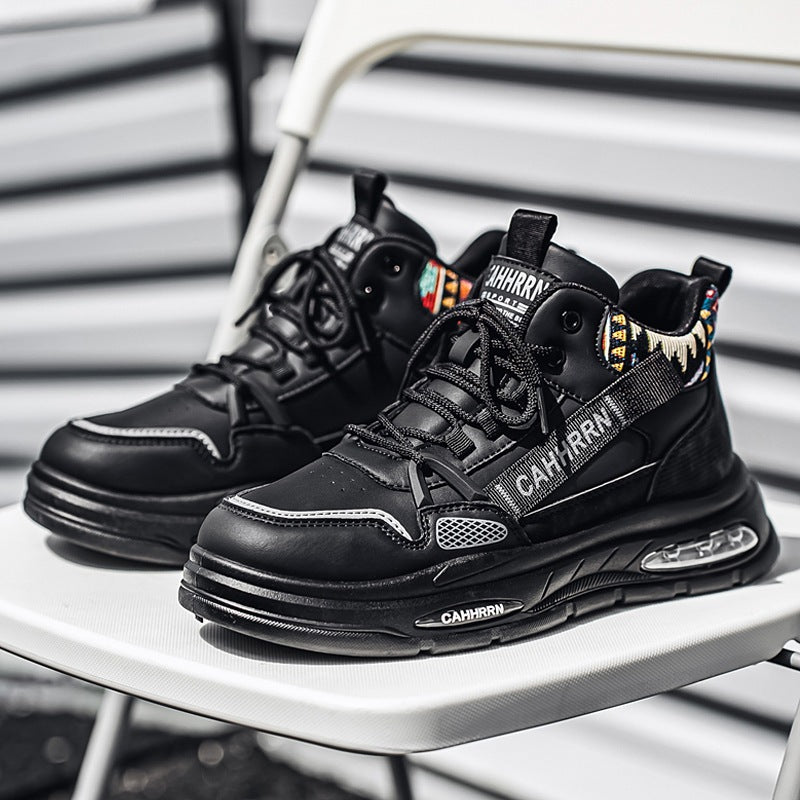 Herren hochgeschnittene Streetstyle-Sneaker mit Luftkapsel-Zwischensohle und tribal-gepolsterter Knöchelmanschette Drune