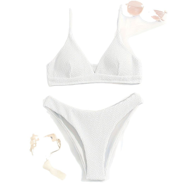 Damen Triangle-Bikini mit Struktur und schmalen Trägern Drune