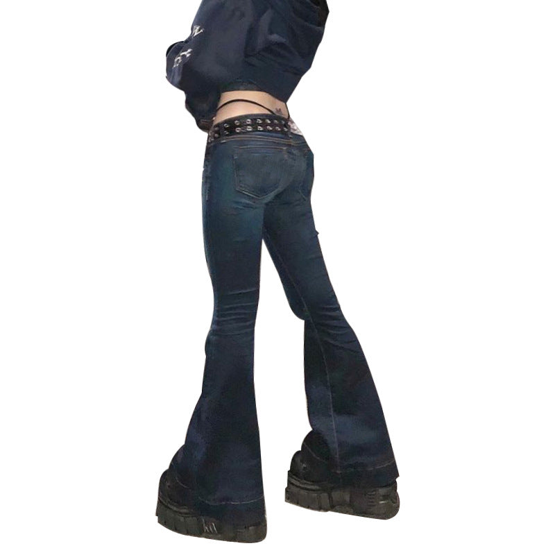 Damen Bootcut Jeans mit verspieltem Fransenbesatz Drune