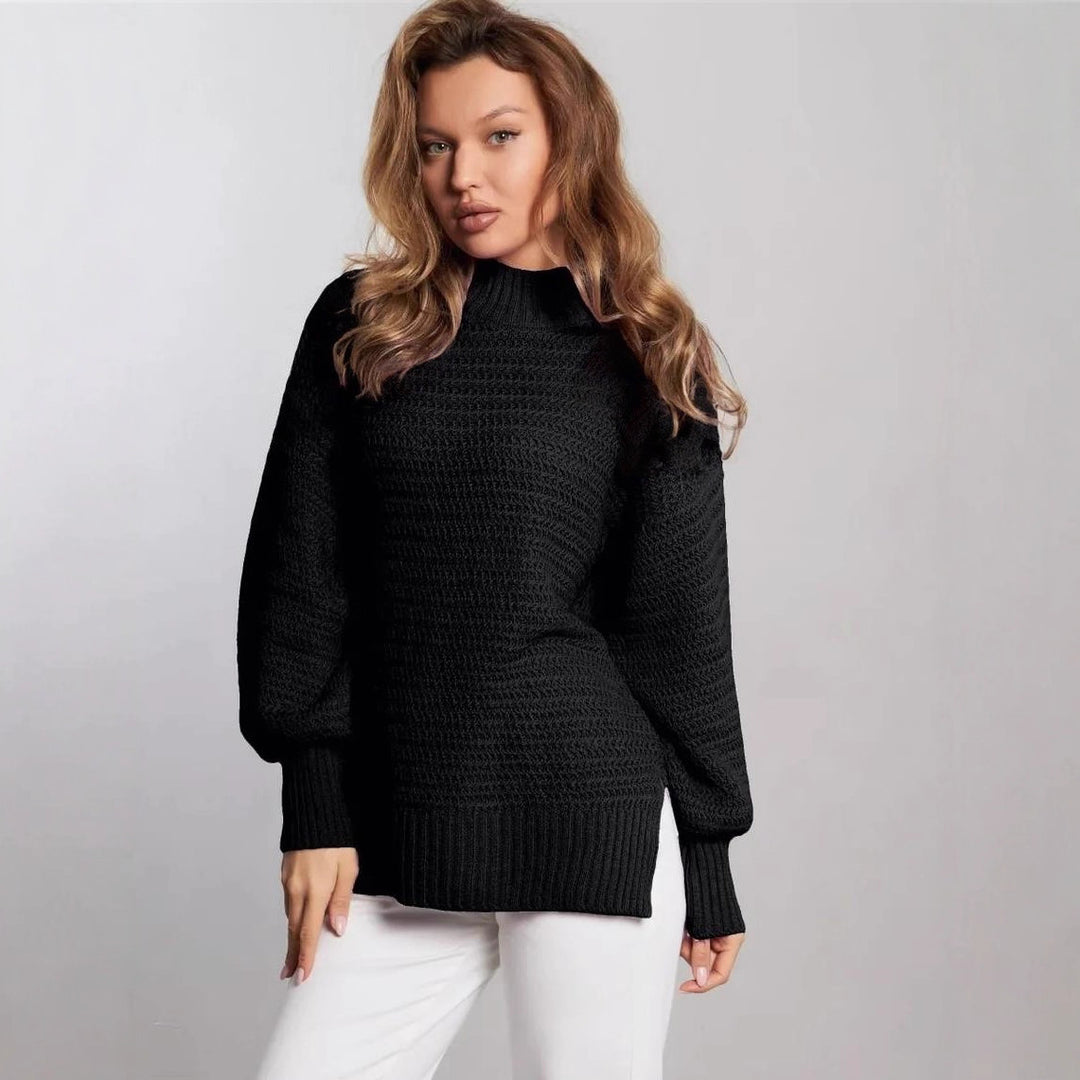 Damen modischer Strickpullover mit strukturiertem Muster und weitem Schnitt Drune