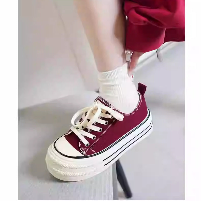 Damen Plateau Sneakers mit modischem Design und strapazierfähigem Obermaterial Drune