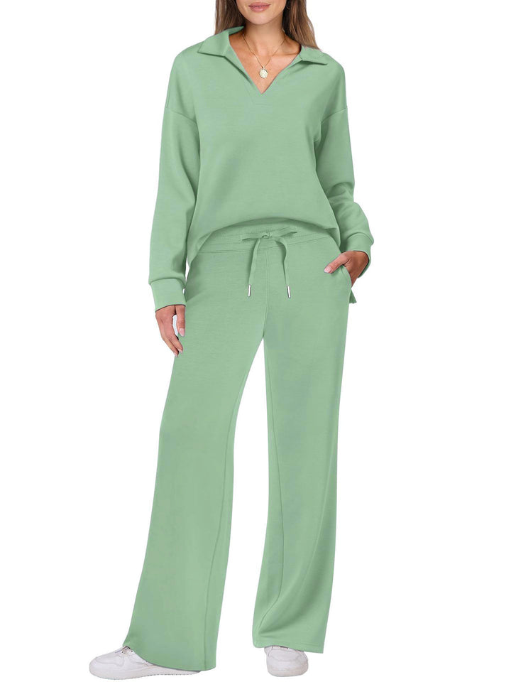 Damen lässiges Set aus oversized Pullover und weitem Jogginghose Drune