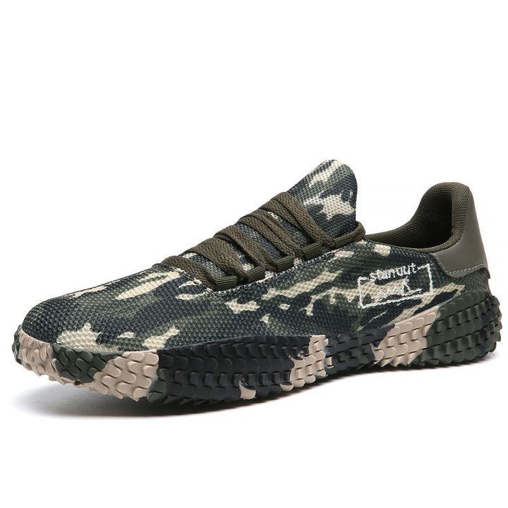 Herren Camouflage Strick-Sneaker mit griffiger Wabenprofilsohle und gepolstertem Knöchelkragen Drune
