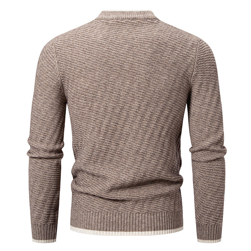 Herren strukturierter Pullover mit hochabschließendem Kragen Drune