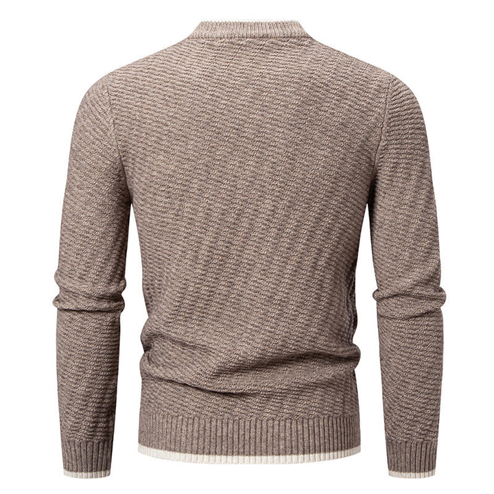 Herren strukturierter Pullover mit hochabschließendem Kragen Drune