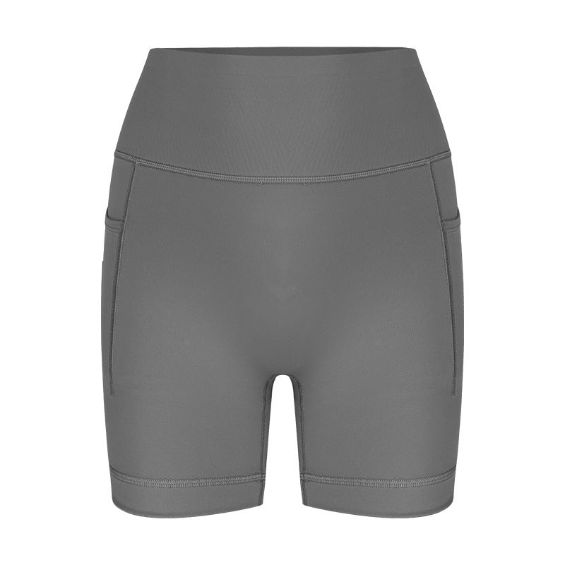 Damen sportliche hoch Taillierte Radlerhose mit praktischen Seitentaschen Drune