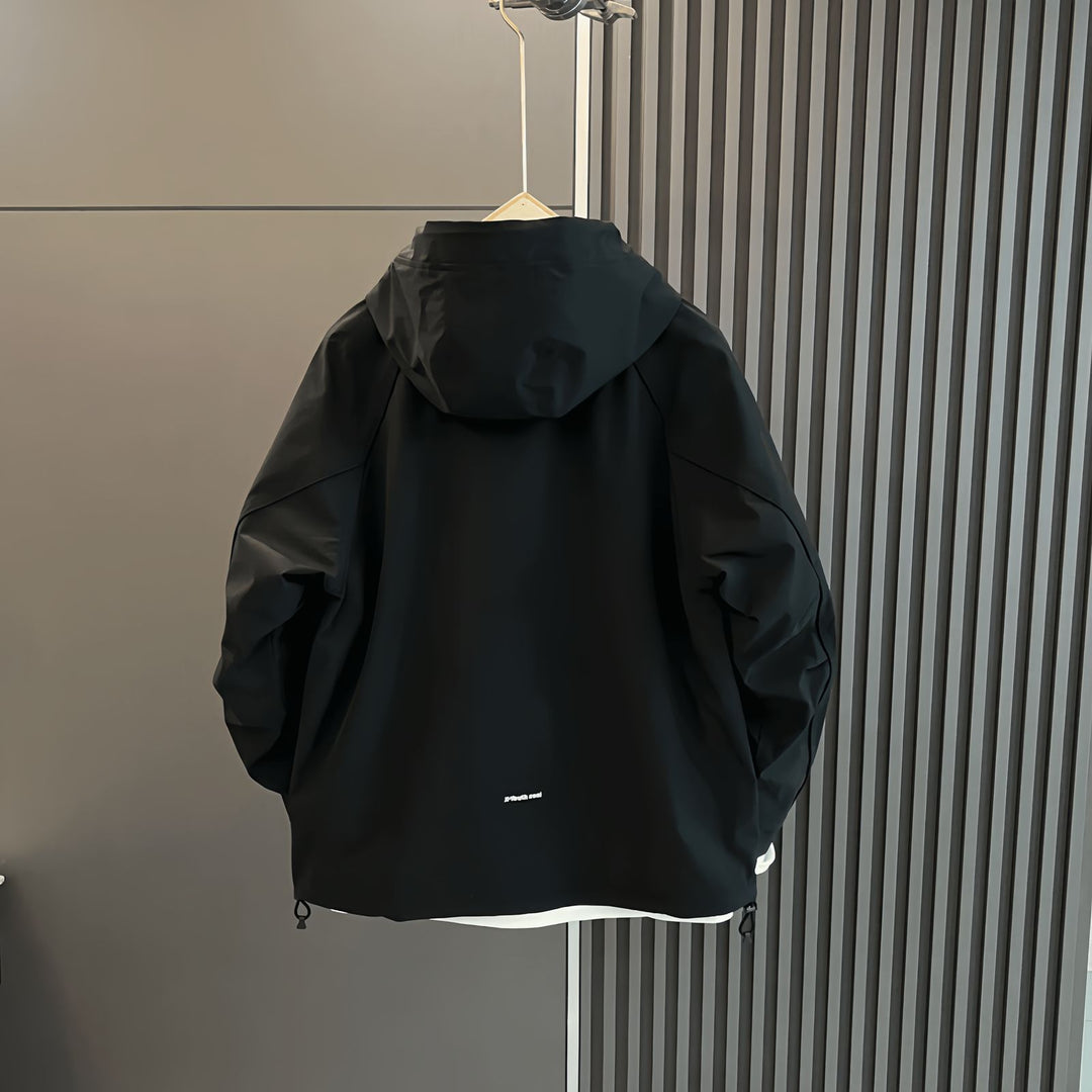 Herren technische Wetterjacke mit verstellbarer Kapuze Drune