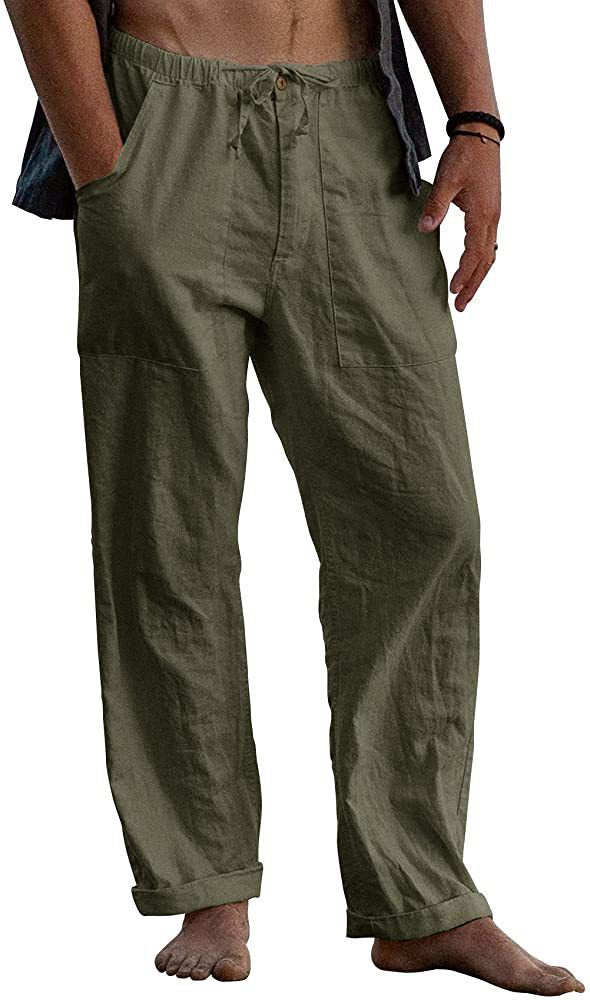 Herren nan leichte Leinenhose mit elastischem Bund und geradem Schnitt Drune