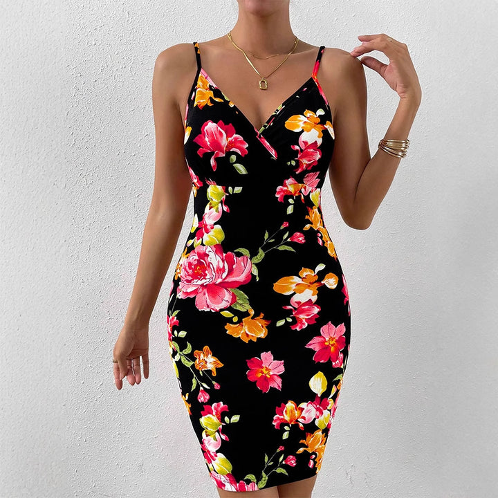 Damen Floral Wickelkleid Drune