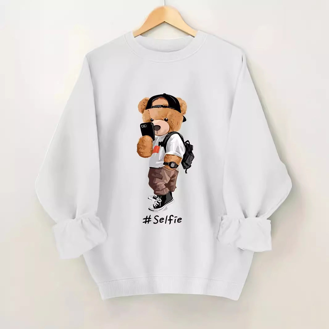 Damen Sweatshirt mit künstlerischem Bärendesign und lässigem Schnitt Drune