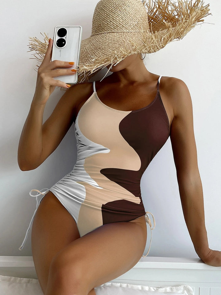 Damen Einteiler-Badeanzug mit verspielten Cut-Outs und floralem Design Drune