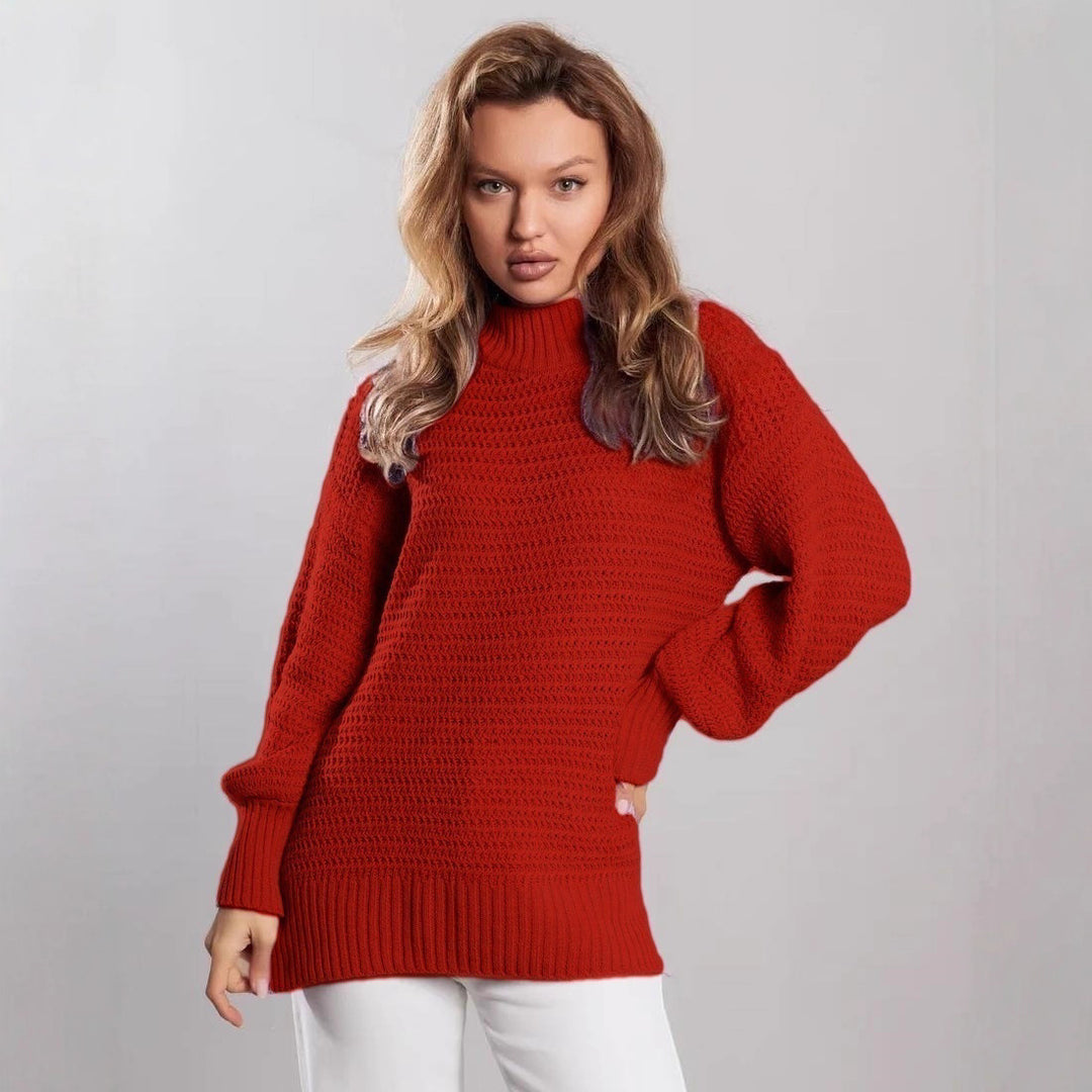 Damen modischer Strickpullover mit strukturiertem Muster und weitem Schnitt Drune
