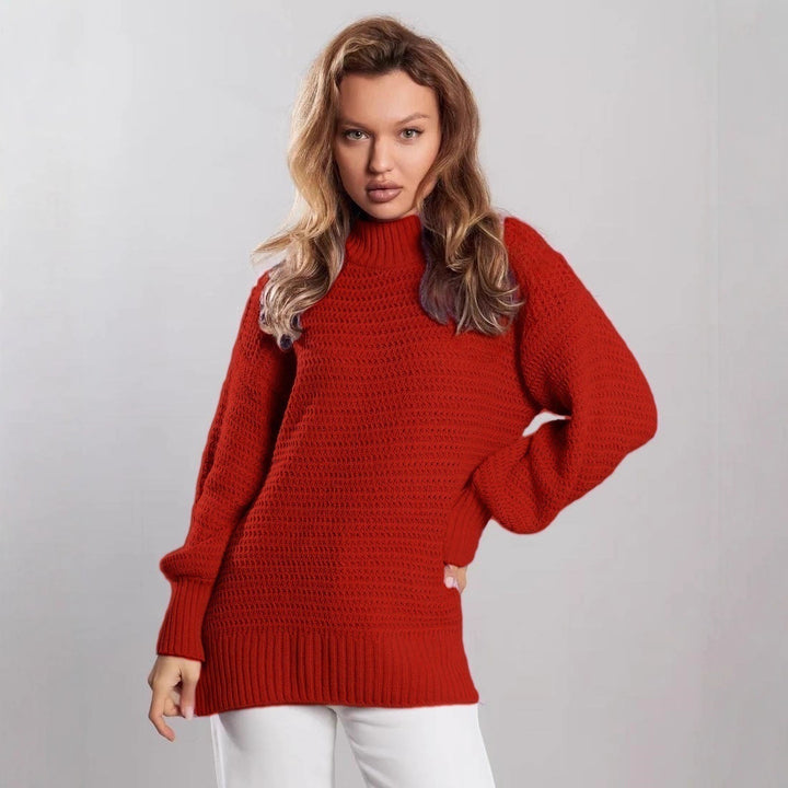Damen modischer Strickpullover mit strukturiertem Muster und weitem Schnitt Drune