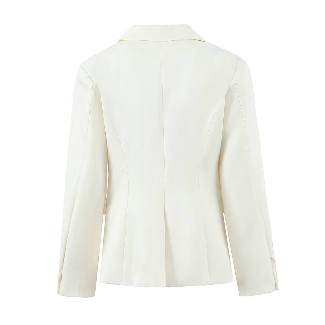 Damen elegante Blazerjacke mit tailliertem Schnitt und klassischem Revers Drune