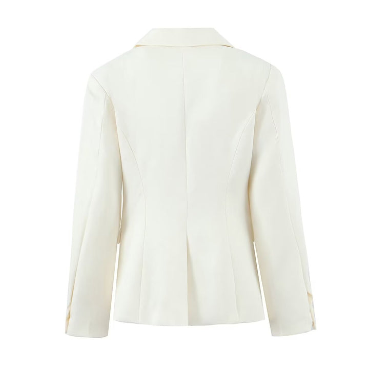 Damen elegante Blazerjacke mit tailliertem Schnitt und klassischem Revers Drune