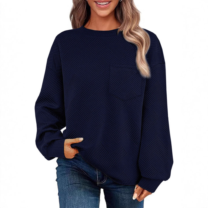 Damen lässiger Pullover mit strukturiertem Muster Drune